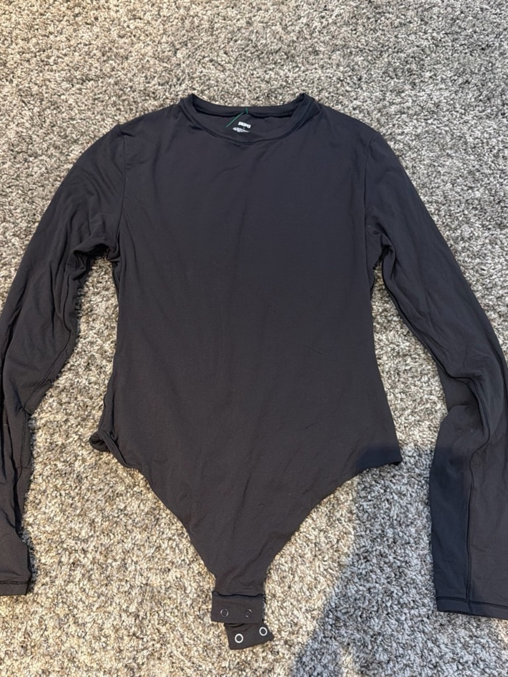 SKIMS Black Long-Sleeve Kids Bodysuit